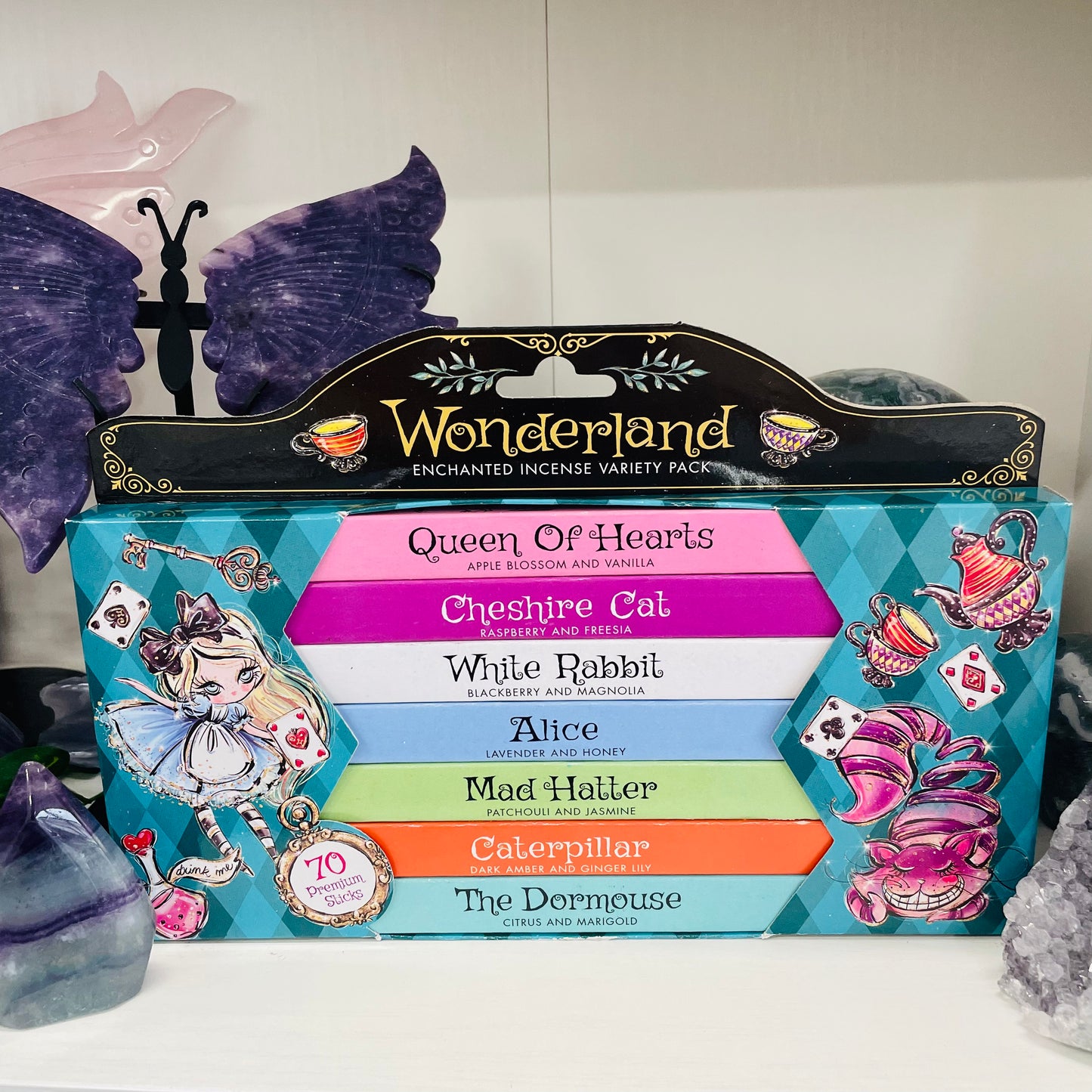 Wonderland Enchanted Incense sampler gift set 70 premium sticks | 7 Varieties