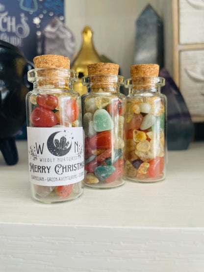 Merry Christmas Crystal Chip Jar