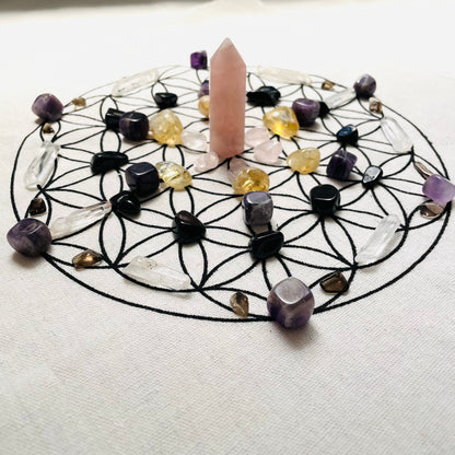 Metatron's Cube Crystal Grid - Cloth